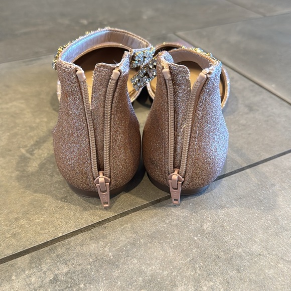 Pink glitter and ankle stone flats - Picture 3 of 5